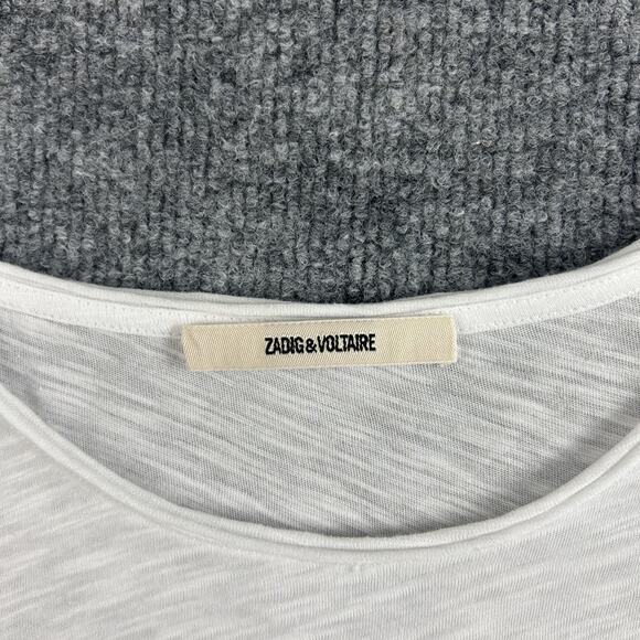 Zadig Voltaire Shirt Mens Small Toby Slub T Shirt White Minimalist Quiet Luxury - Picture 6 of 12